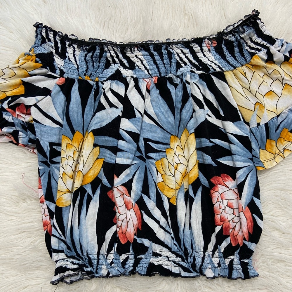 Tropical off the shoulder top